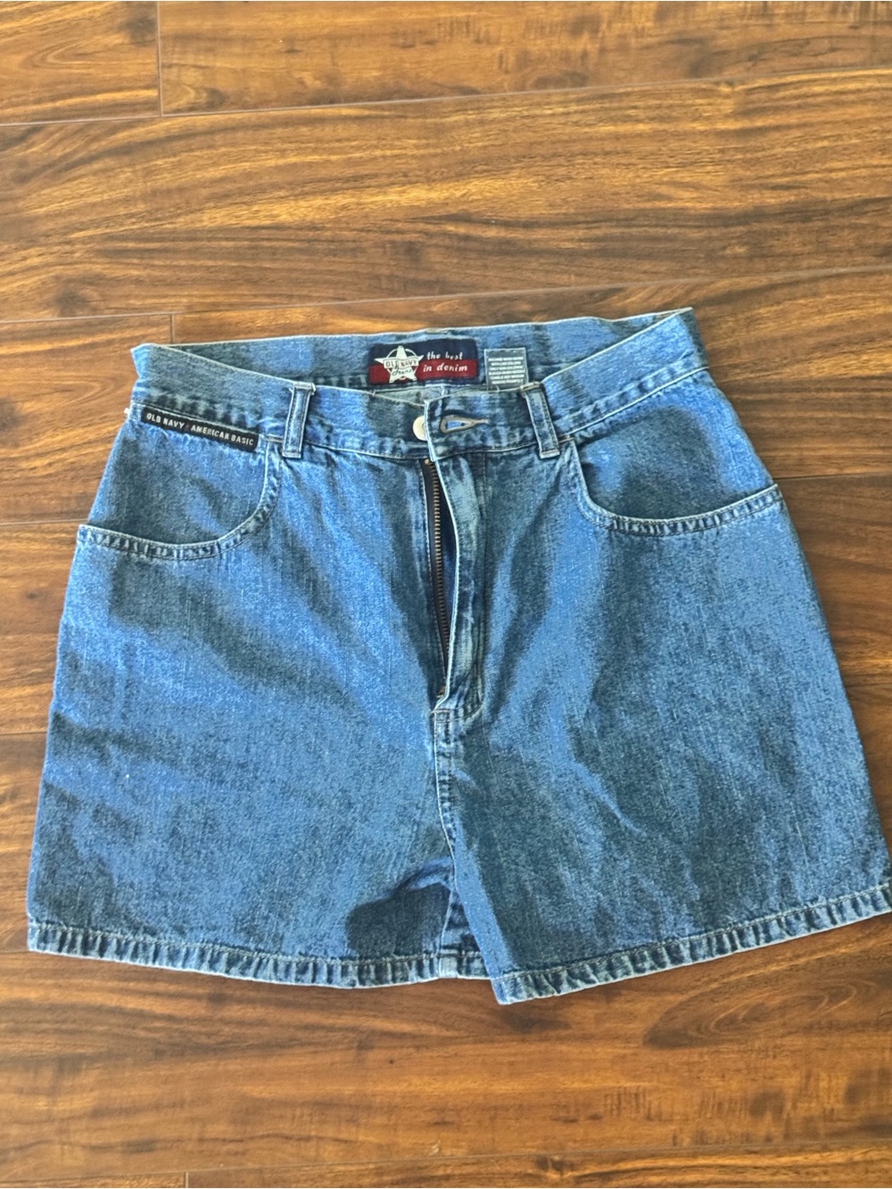 90s Classic High-Waist Denim shorts - Blue